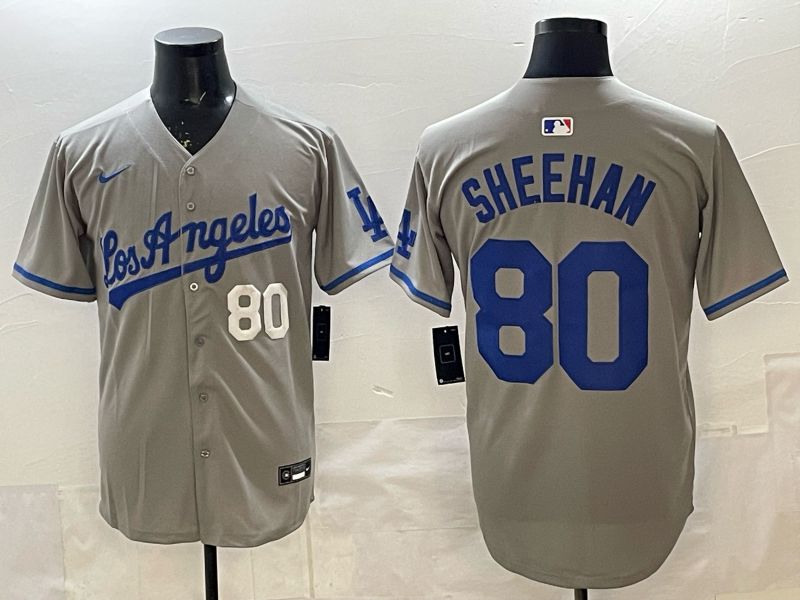 Men 2025 Los Angeles Dodgers #80 Sheehan Grey Game Nike MLB Jersey style 0010